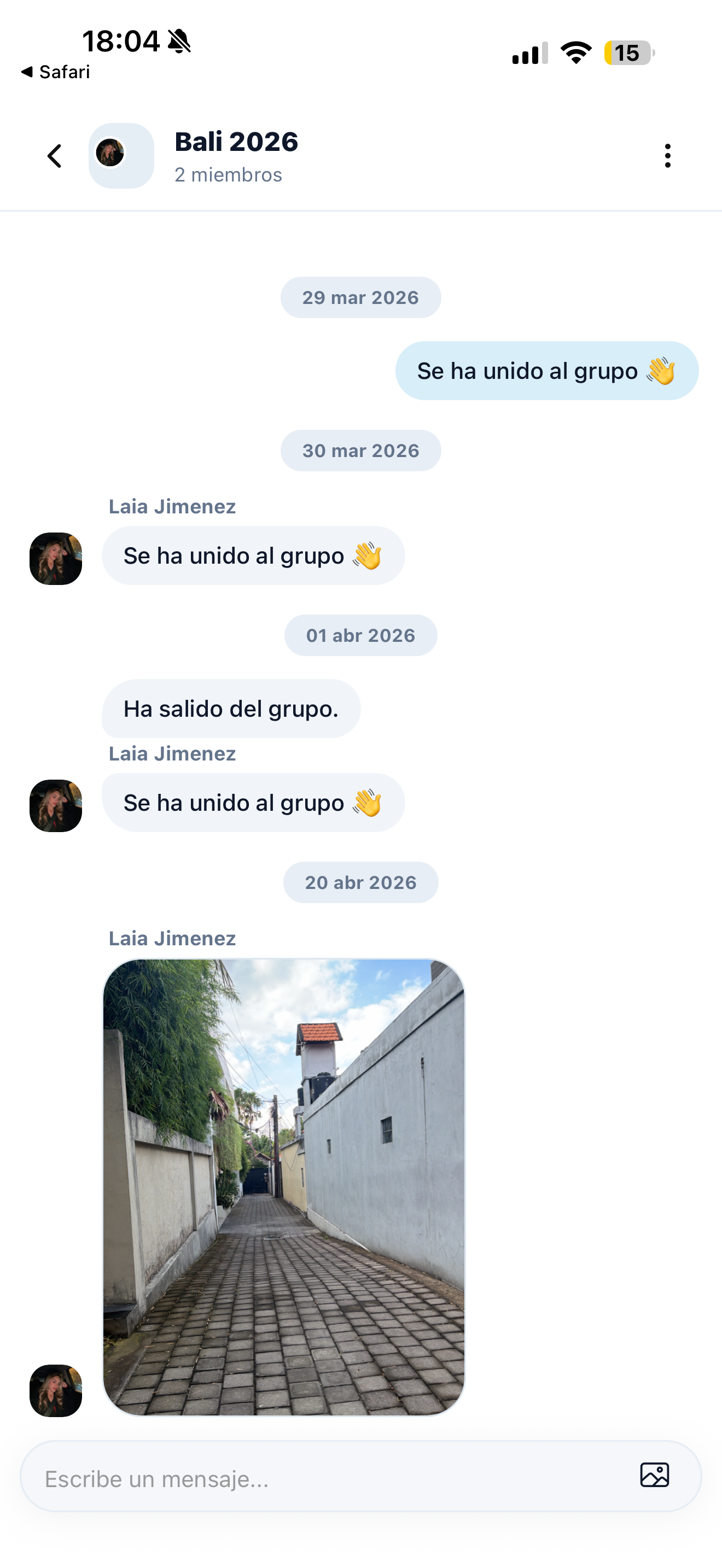 Chat grupal en WYRA
